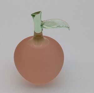 Vintage Crowning Touch Collection Handblown Frosted Peach Paperweight